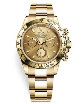 Rolex Cosmograph Daytona 116508 Champagne Index Oyster Yellow Gold Mens Watch
