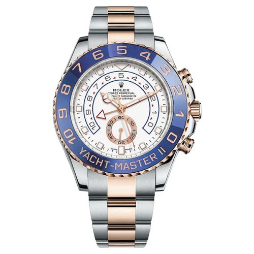 Rolex Yacht-Master II Two Tone Steel Rose Gold White Dial Watch 116681-0002